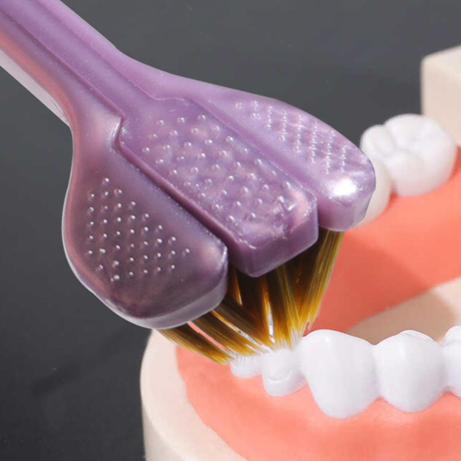 Spazzolino da denti a 3 lati, spazzolino da denti a tre teste | Spazzolino | da denti a setole morbide - Spazzolino da denti multi-lato per adulti e spazzolino da denti moderno a angolo