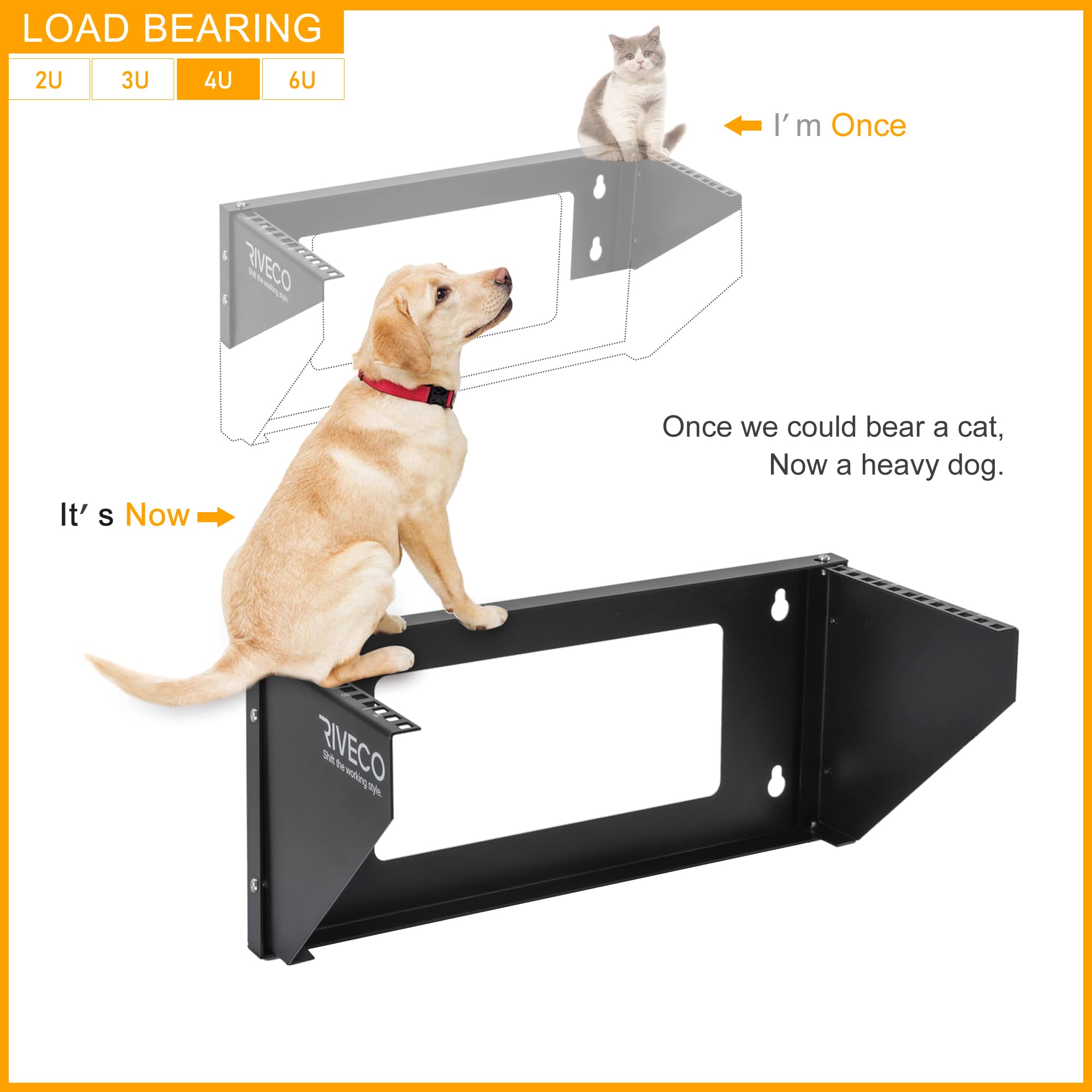 Amazon | RIVECO ネットワーク用4Uウォールマウントラック強化重