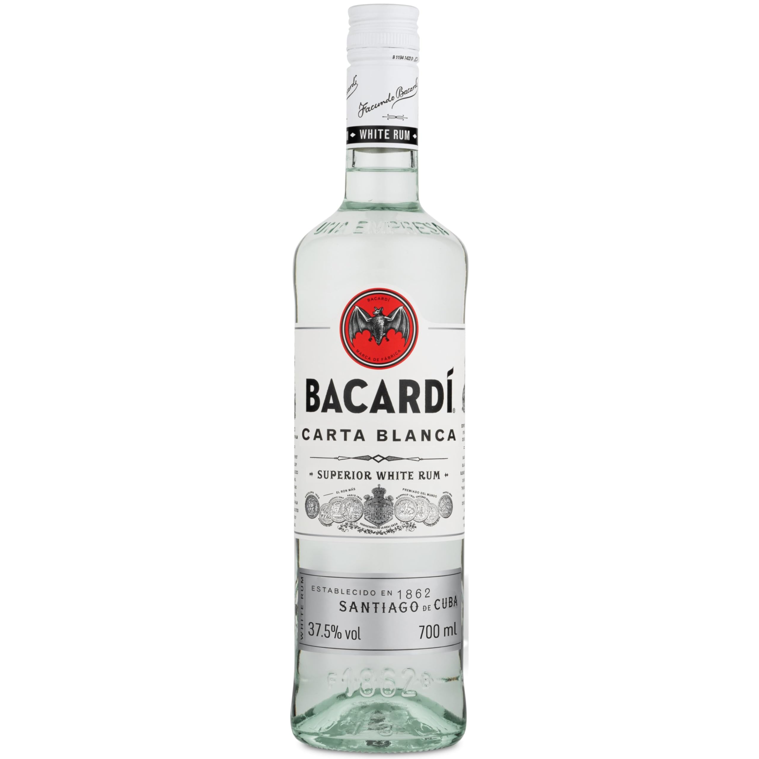 Carta Blanca Superior White Rum - 700ml / 70cl, 37.5% ABV - Iconic Caribbean Rum Perfect for Mixing and Cocktails