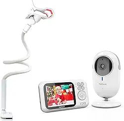 TakTark Babá Eletronica Câmera, 3.2' Monitor de Câmara para Bebés com suporte para montagem de câmera, Sem WiFi, Visão nocturna, Áudio de 2 vias, Sensor de temperatura ambiente, VOX Activado por som