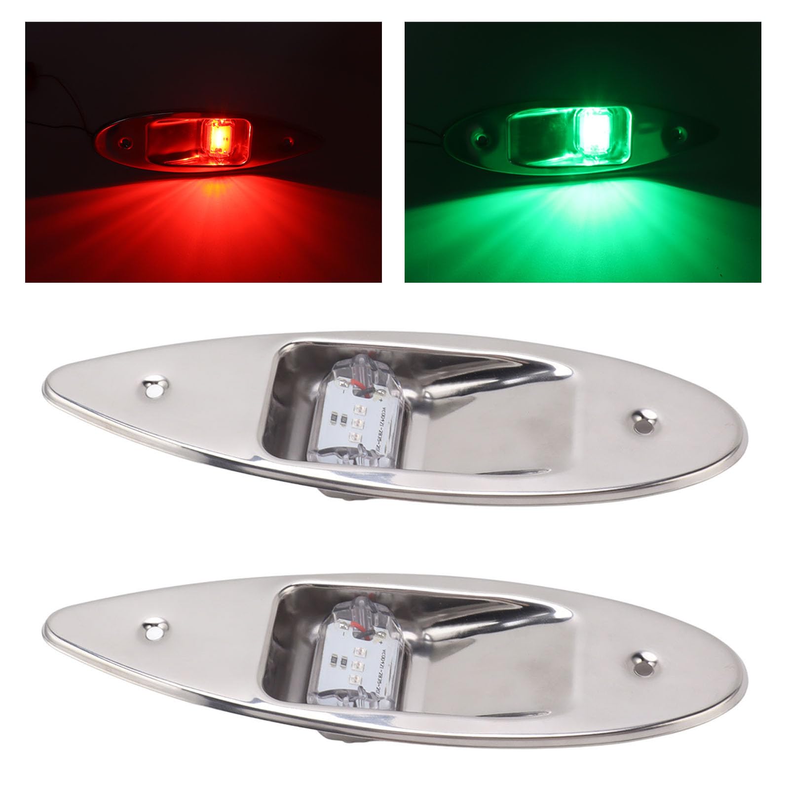 Luci di Navigazione per Barche, Luce di Prua a LED, Impermeabile Ad Alta visibilità per Yacht da Pesca, visibilità Massima 1 NM
