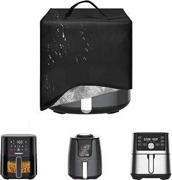 Air Fryer Dust Cover for Ninja AF101 4QT, Fits Instant Pot Vortex 6QT XL | Fits Chefman 4QT.Cover Size 13.8"D10.2"W11.8"H.Heavy-duty 600D nylon w/ PVC coating & 12m foil lining.Waterproof,reusable