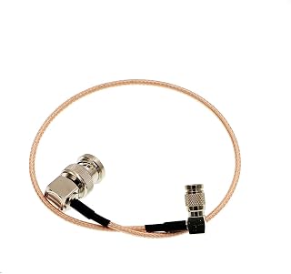 Uonecn Right Angle DIN 1.0/2.3 Mini BNC to RG179 Right Angle BNC Coaxial Cable Video Cable for Blackmagic HyperDeck Shuttle 75ohm
