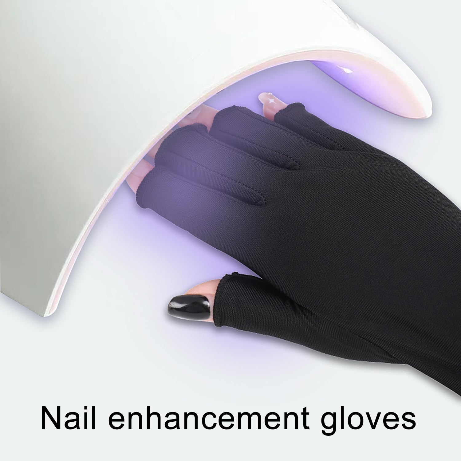 UV Shield Guanti Unghie Guanti Manicure Professionali Anti-UV Protezione Guanti Senza dita per Smalto Nail Art Asciugatrice Nero