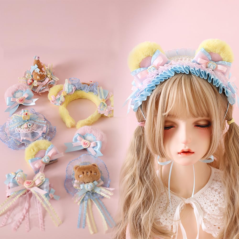 Amazon.co.jp: クマ耳 アイスクリーム 小物 ヘアピン ヘッドバンド 髪