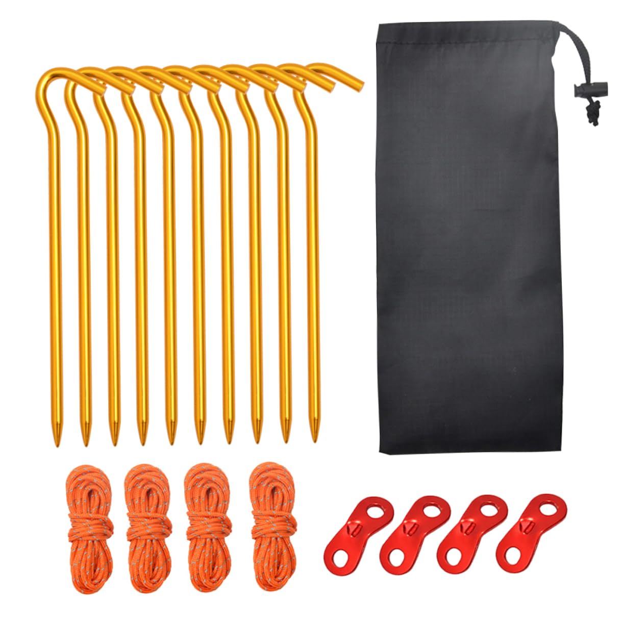 Estacas camping TOYANDONA de aluminio para sujeción de carpas y toldos en suelo de tierra