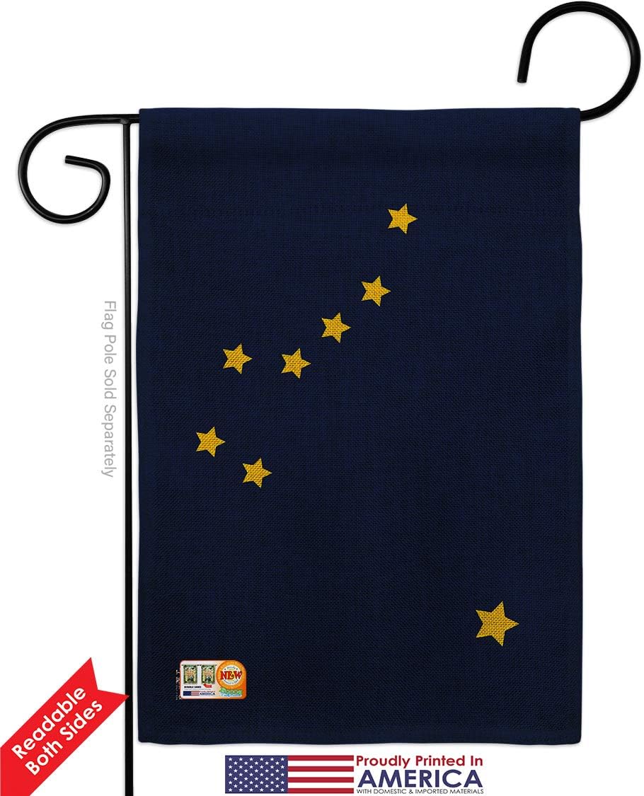 Alaska Burlap Garden Flag Americana States USA American Territories Republic Small Decorative Gift Yard House Banner Double-Sided Made In 13 X 18.5