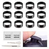 TALONGAMES Joystick Protectors Compatible with Steam Deck, Xbox, PS4, PS5, Switch Pro Controller, Prevents The Joystick from Scratching and Paint Loss. (Black - 12Pcs/Pack)