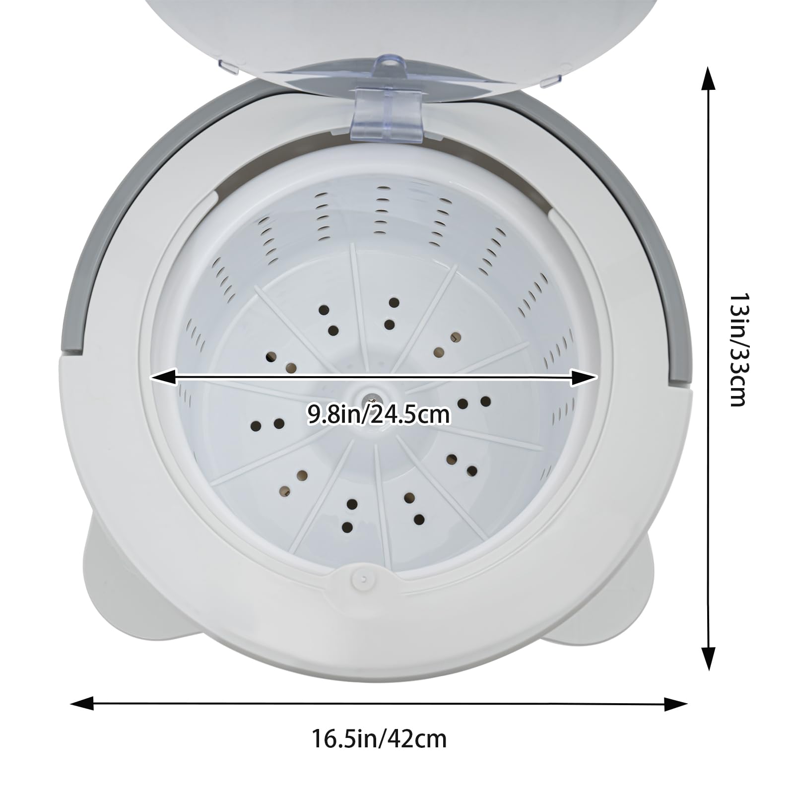 Lavatrice portatile 9L/2.4Gal Asciugatrice a pedale Vasca singola Manuale Mini Compact Spin Drye Manuale Draw Cord per Casa Appartamento Viaggi Uso Esterno