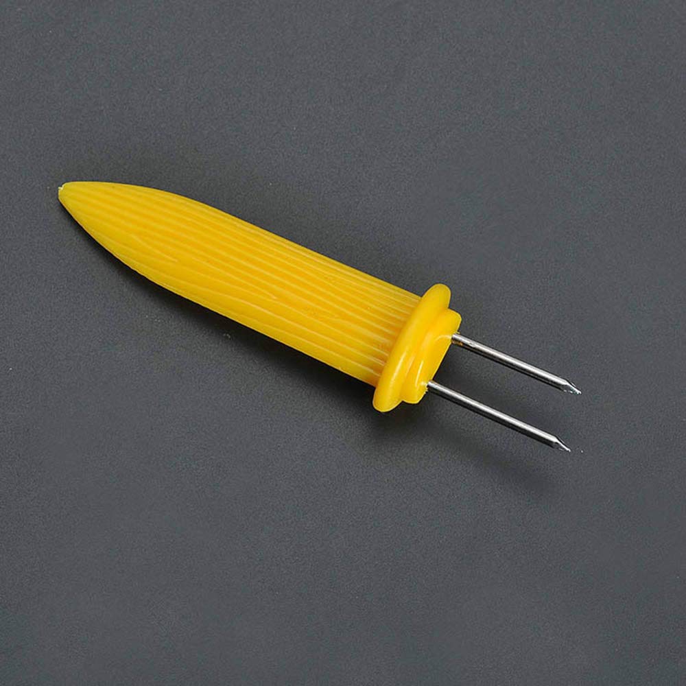 10 supporti per mais, in acciaio inox, con manico per mais, forchetta per barbecue, forchetta, spiedo per barbecue all'aperto (10)