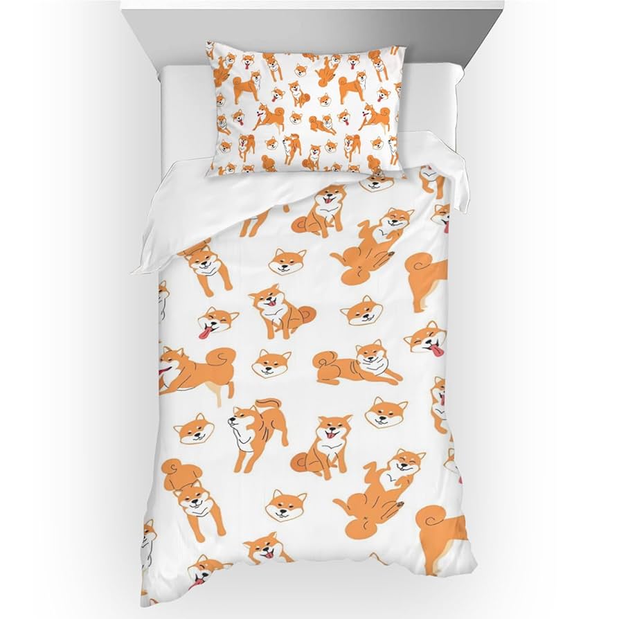 Amazon｜布団カバー 柴犬 犬柄 (2) 枕カバー 寝具カバーセット 3