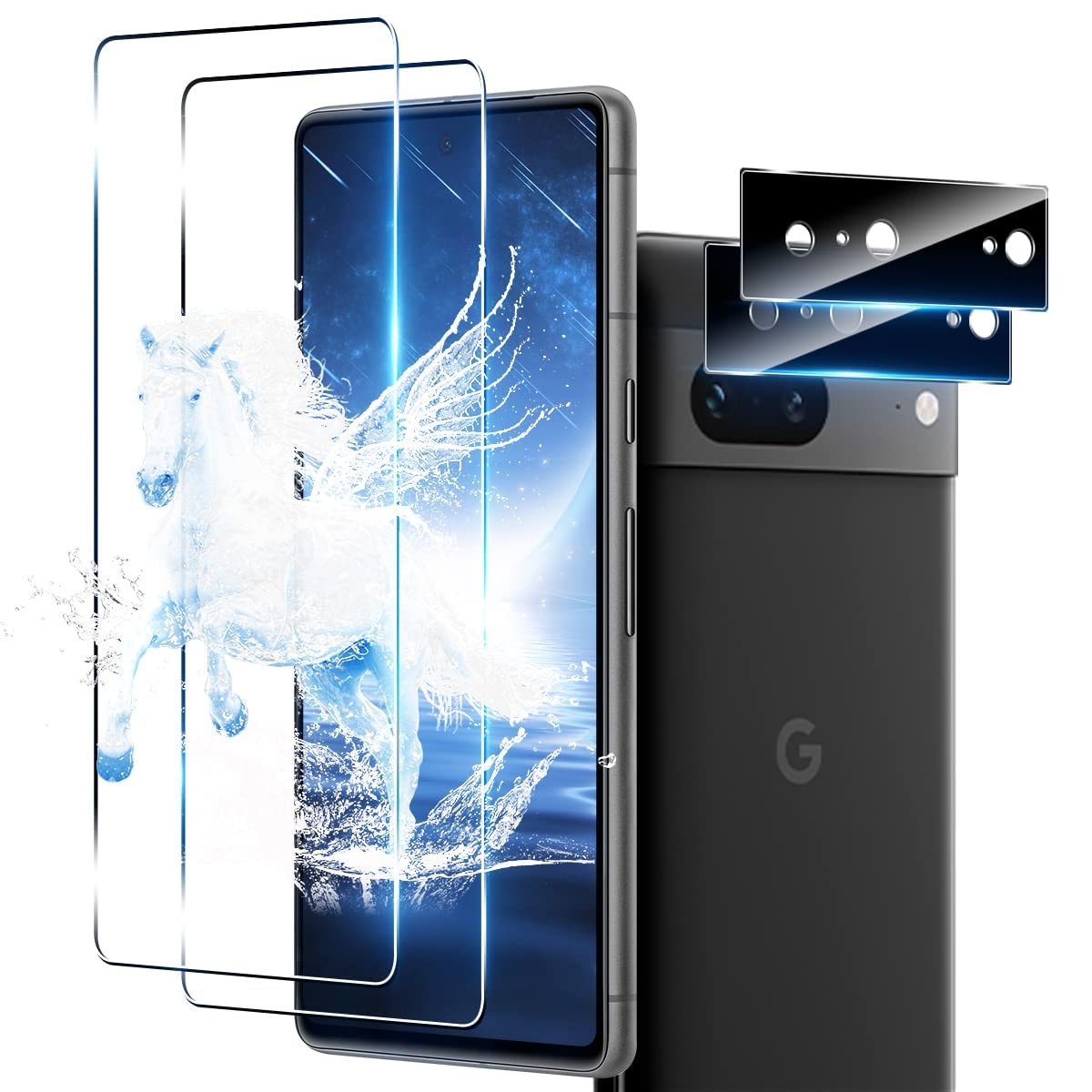 対応 Google Pixel 7 ガラスフィルム 2+2枚セット 指紋認証対応 2枚 用 Pixel7 フィルム 2枚 用 グーグルピクセル7 カメラ保護フィルム 日本製 旭硝子 9H硬度 全面保護 用 googleピクセル7 保護フィルム ケース 耐衝撃 高透過率 撥水撥油 指紋防止 飛散防止 自動吸着 気泡ゼロ 貼り付け簡単