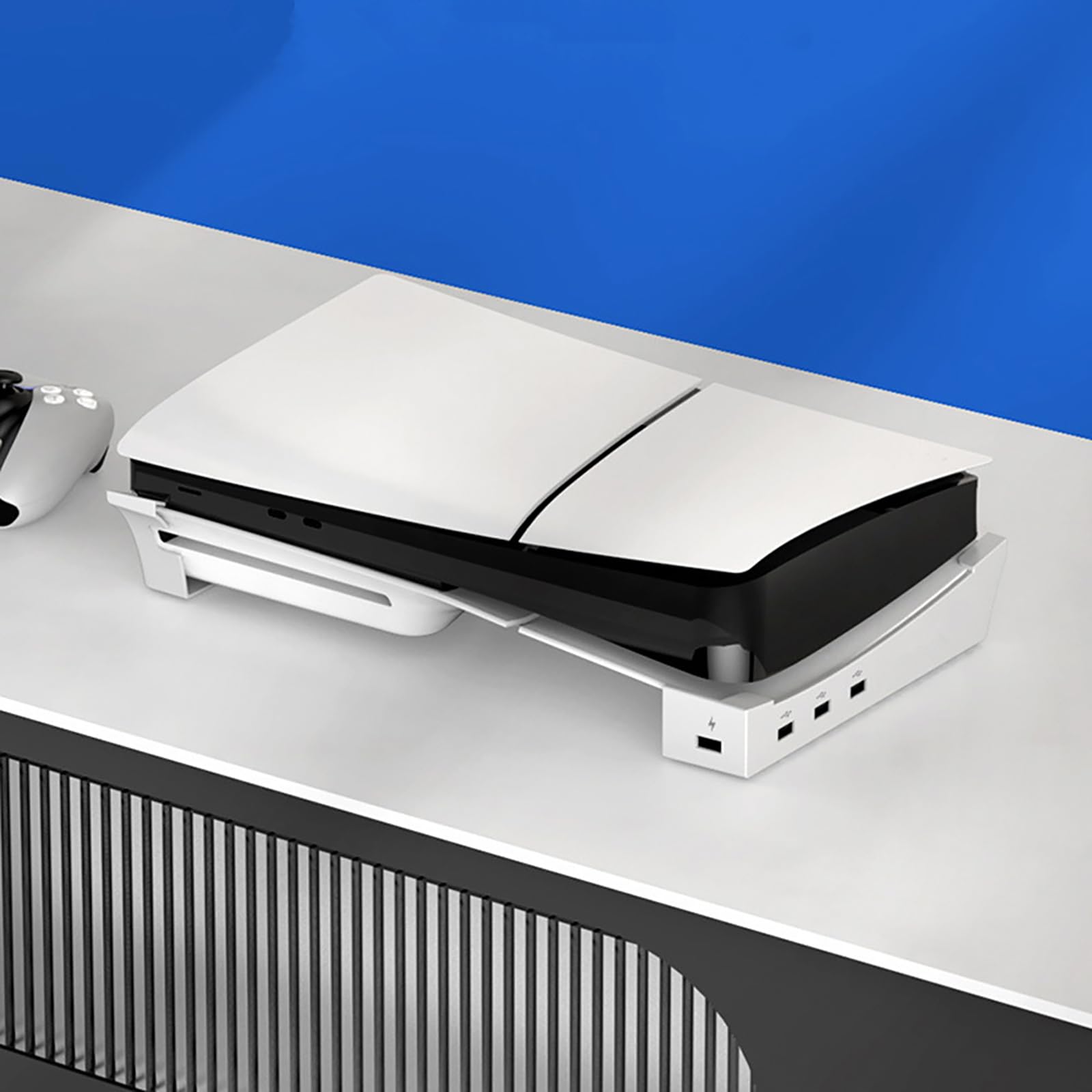 MOOKEENONE Hub orizzontale 4 Porta USB Base del basamento per PS5 Slim Console, Aggiornamento Accessori Stand Holder