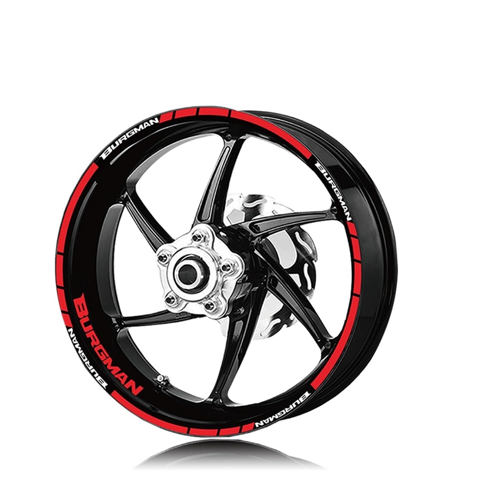 ZAPORA Roller Für Suzuki Burgman Burgman 125 400 650 Motorrad Reflektierende Felgenstreifen Aufkleber Vorne Hinten Vollen Satz Randaufkleber(Rosso)