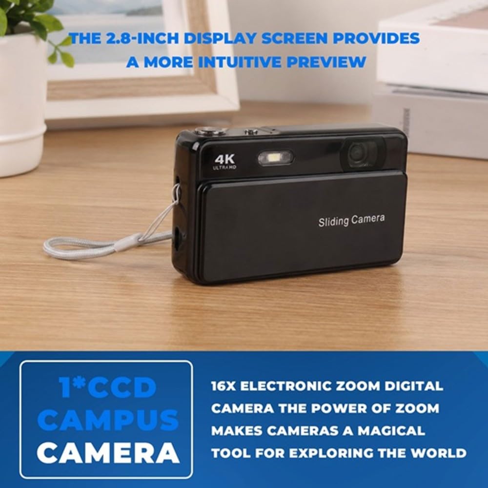 M15 4K slajdowy aparat cyfrowy 2,8 IPS ekran autofokus 16-krotny zoom do vlogowania i fotografii wideo, 64 GB