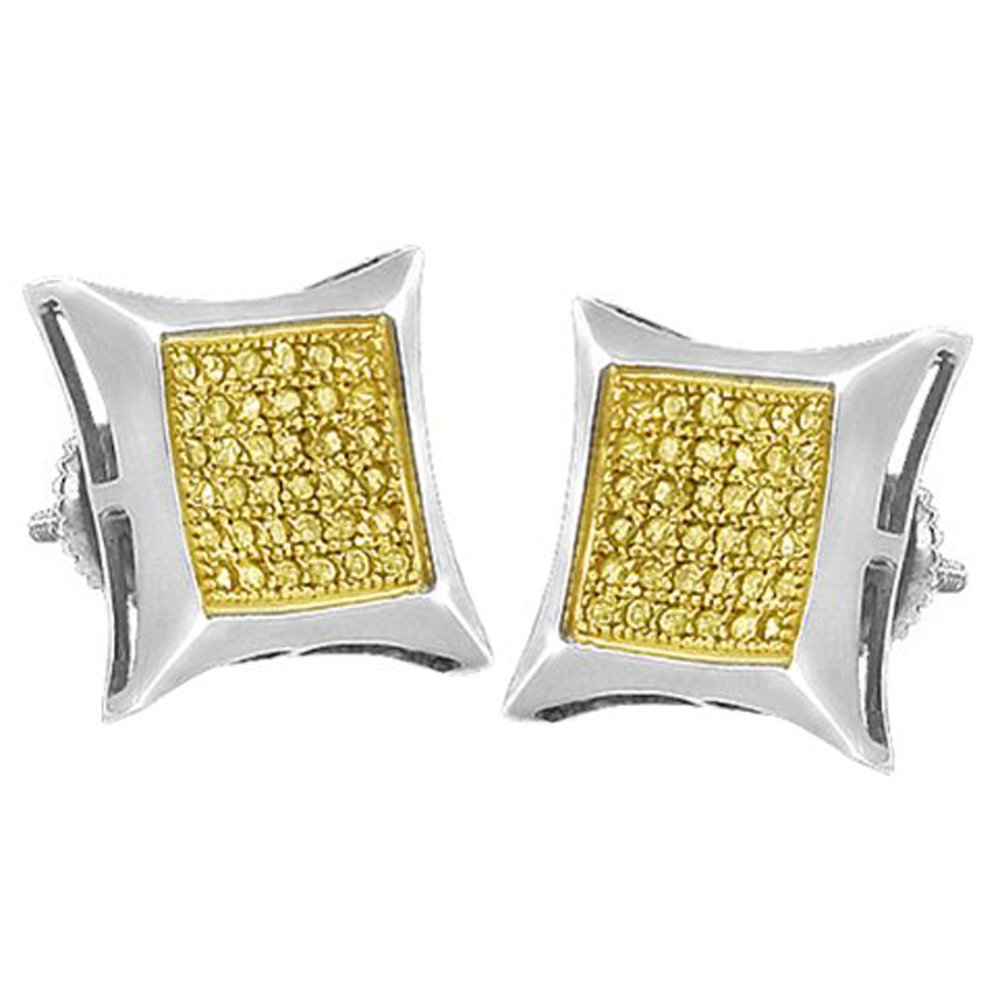 Orecchini a perno da uomo in argento Sterling 0,05 carati (ctw) con vero diamante a forma di aquilone, stile hip hop ghiacciato, Argento sterling, Diamante