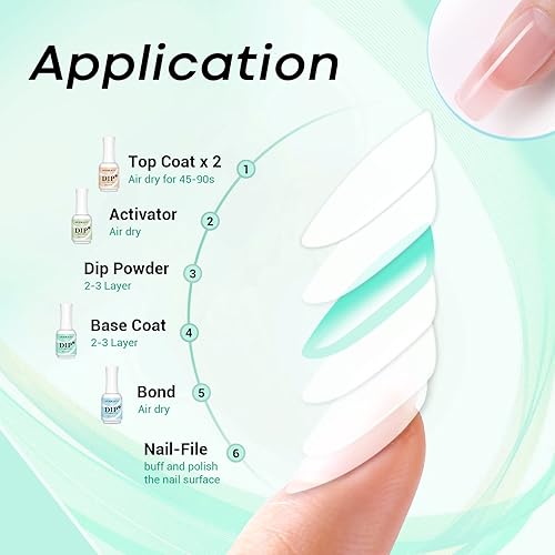 Miniatura 6 de AZUREBEAUTY - Capa base de polvo de inmersión de 15 mililítros (0.5 onzas)