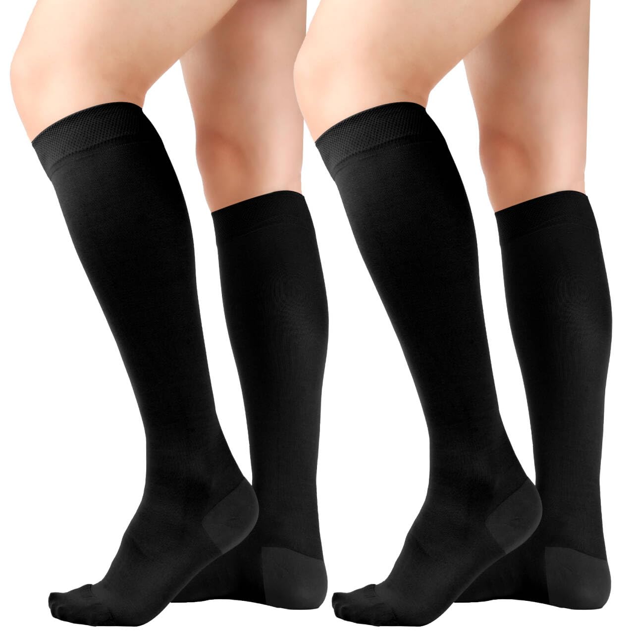 Photo 1 of +MD 15-20 mmHg Compression Socks, 2 Pairs Black, L