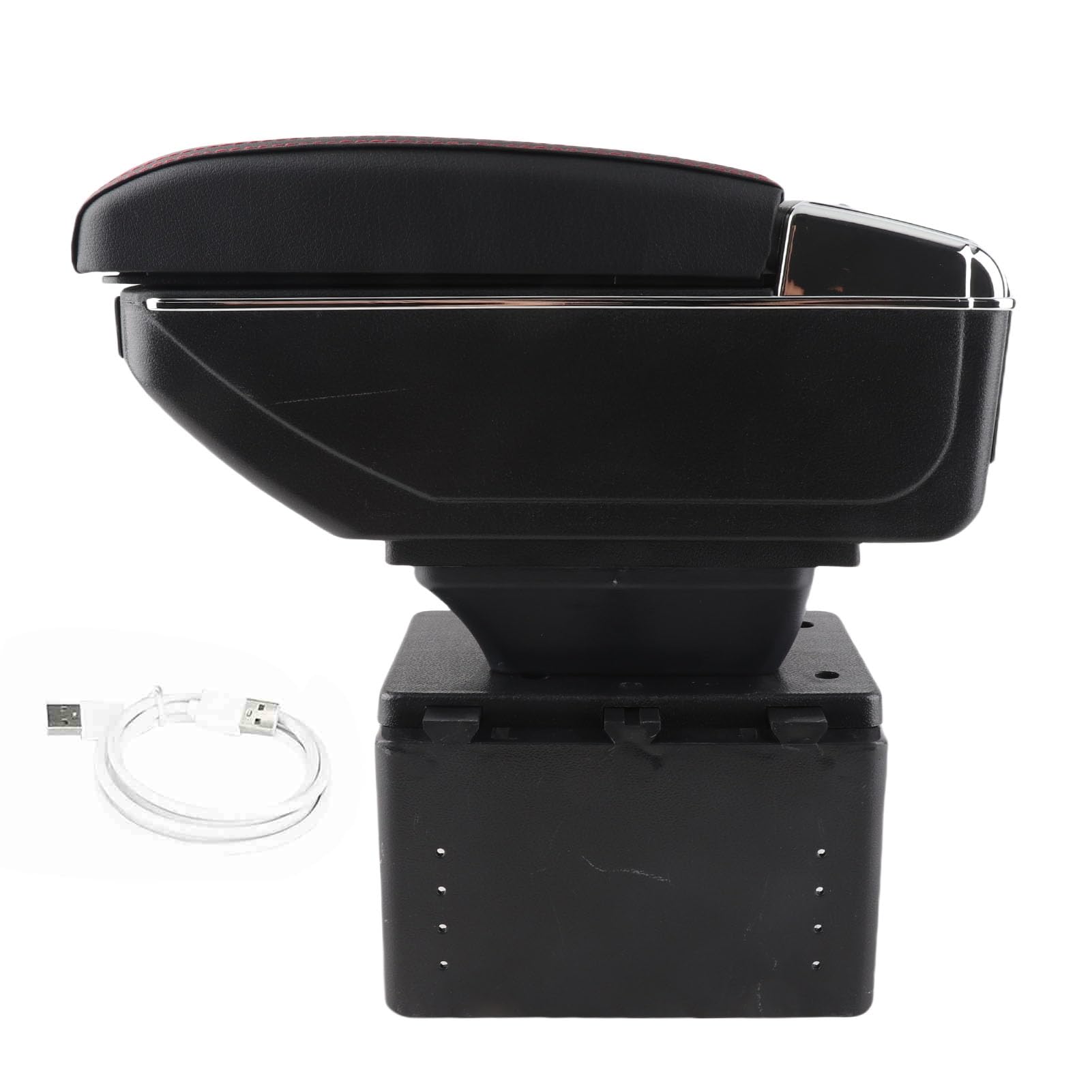 LiebeWH Uniwersalny Organizer na konsolę środkową Samochodu, Regulowany Podłokietnik ABS z Portem USB, Dodatkowy Schowek 210 X 185 X 120 Mm dla Kierowców Ciężarówek SUV Sedan Codzienne Dojazdy do