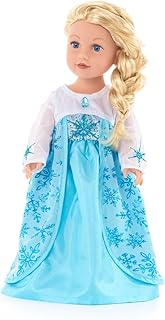 Little Adventures Ice Princess Doll Dress - Doll Not Included - Machine Washable Child Pretend Play and Party Doll Clothes with No Glitter