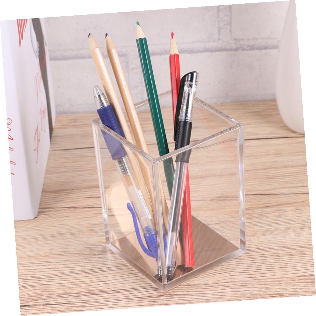 PLAFOPE Portalápices Acrílico Transparente Duradero Organizador Escritorio Elegante para Papelería y Lápices Regalo para Estudiantes y Profesores