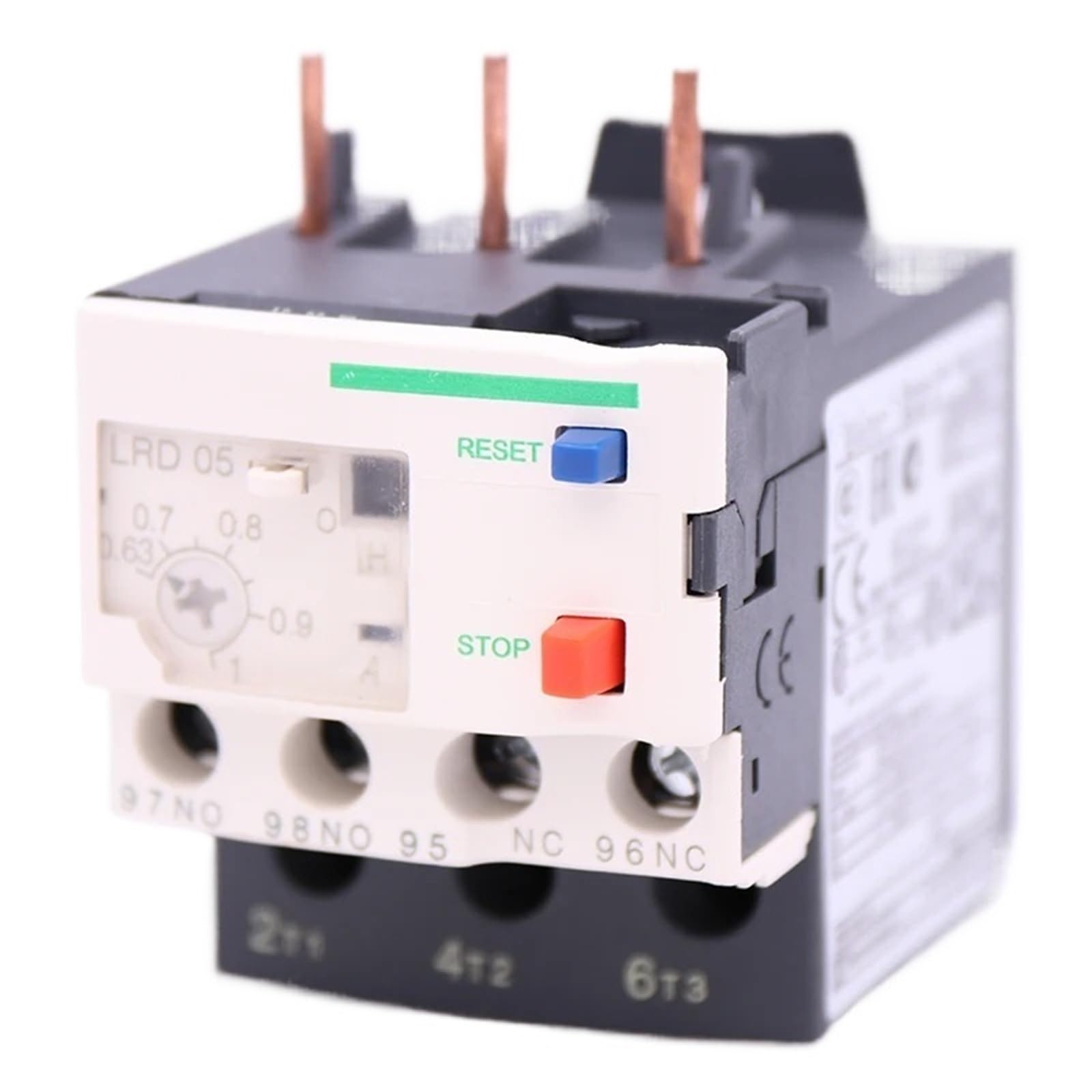 Relais de surcharge thermique LRD05 0,63-1 A avec pince à vis 1NO+1NC