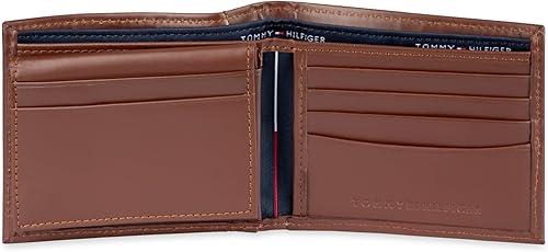 Vista 53 de Tommy Hilfiger Cartera de piel auténtica para hombre con ventana de identificación y múltiples ranuras para tarjetas Negro Cambridge