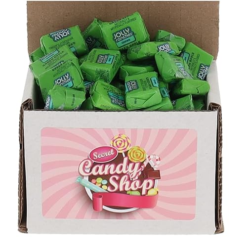 SECRET CANDY SHOP Jolly Rancher - Caramelos masticables en caja, 8 onzas (envueltos individualmente) (manzana verde)