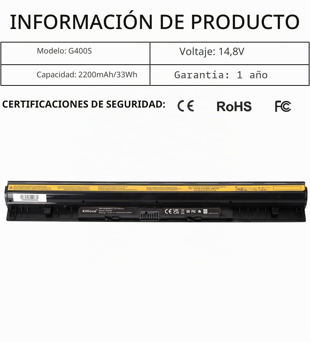 L12M4E01 L12L4A02 L12L4E01 L12M4A02 L12S4A02 Laptop Batería para Lenovo IdeaPad G400s G500s G505s G50 G50-30 G50-45 G50-70 G50-80 Z50 Z70 Z70-80 Z710 S410p S510p L12S4E01 14.8V 2200mah