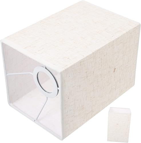 GRIRIW Pantalla de lino para lámpara colgante de tambor, lámpara blanca, mesita de noche, decoración de tela, pantalla de araña, pantallas para