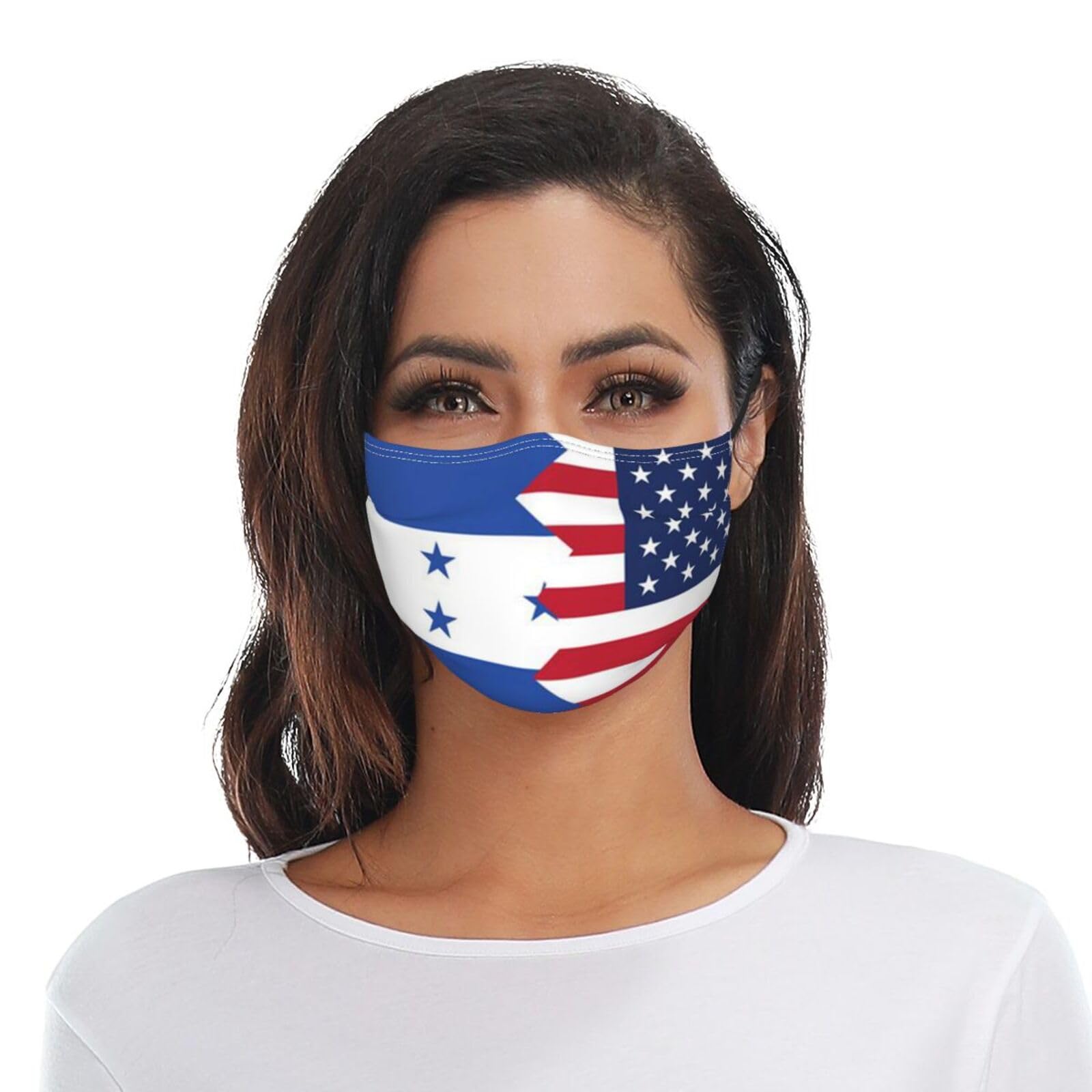 Half USA Half Honduras Flag Adult Dust Mask Adjustable Dust Face with 2 Filter