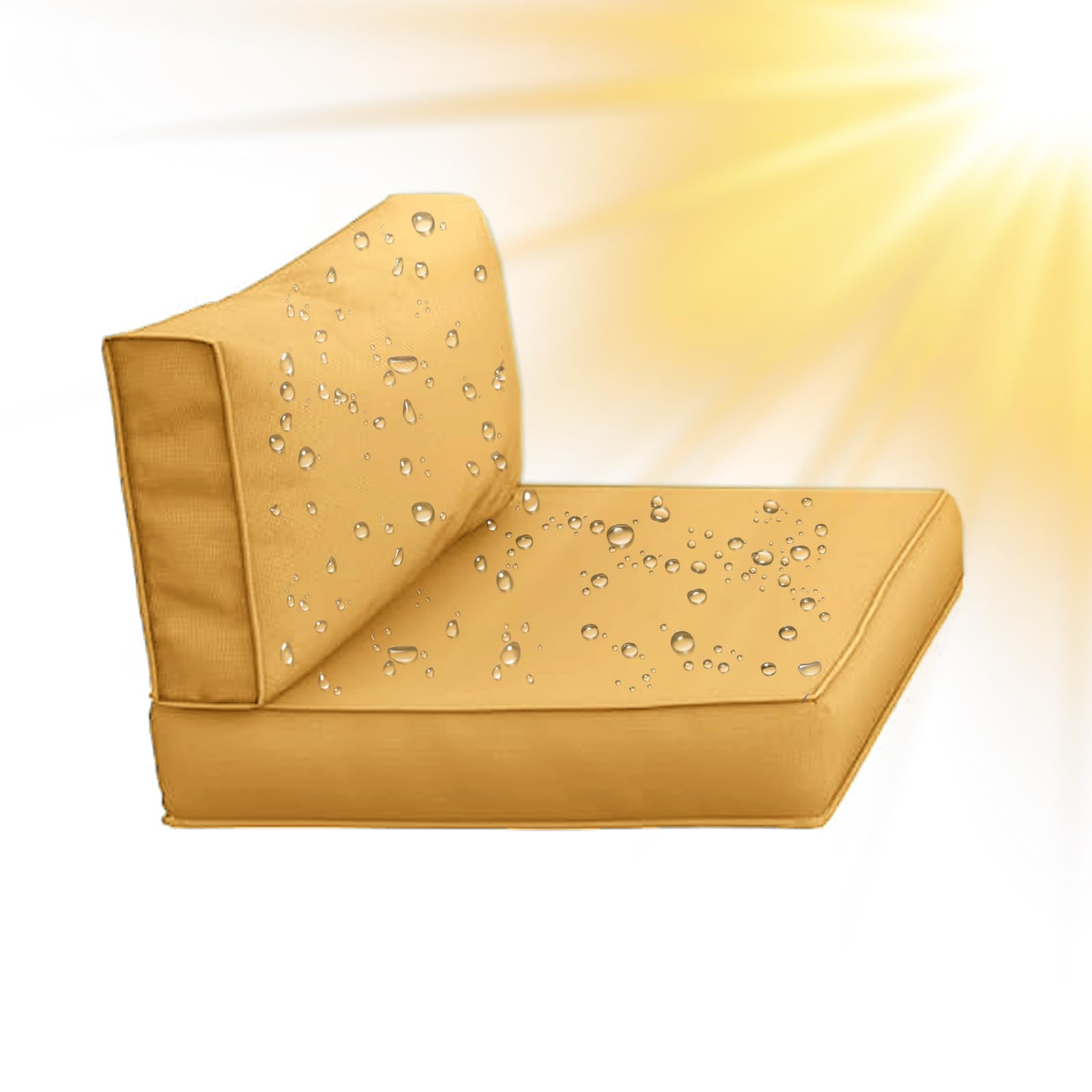SYLC Water Repellent Patio Cushion Covers UV Resistant Garden Rattan Cushion Covers with Zipper Outdoor Couch Cushion Slipcovers for L Shape/Corner (1 pc 65×33×10 cm,Mango)