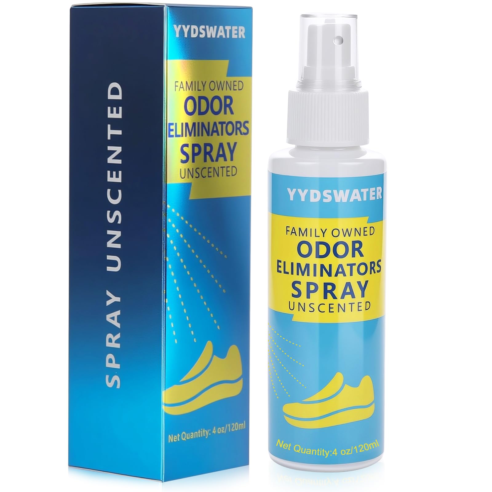 Desodorante en aerosol para zapatos YYDSWATER: Eliminador instantáneo de olores para zapatos y calcetines. Frescura duradera, secado rápido, no mancha, apto para todo tipo de calzado (zapatillas, botas, sandalias).