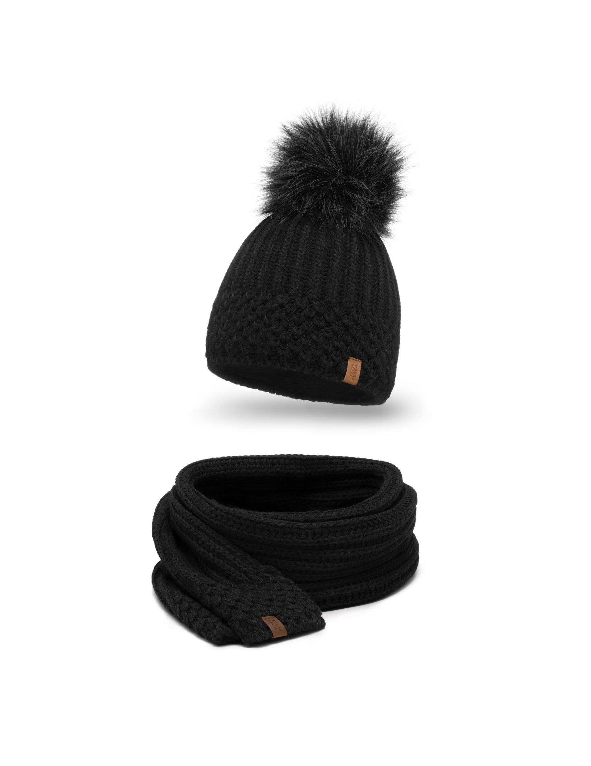 VIVISENCE Bonnet À Pompon Femme Chaud Et Confortable pour Les Journées Froides 7016