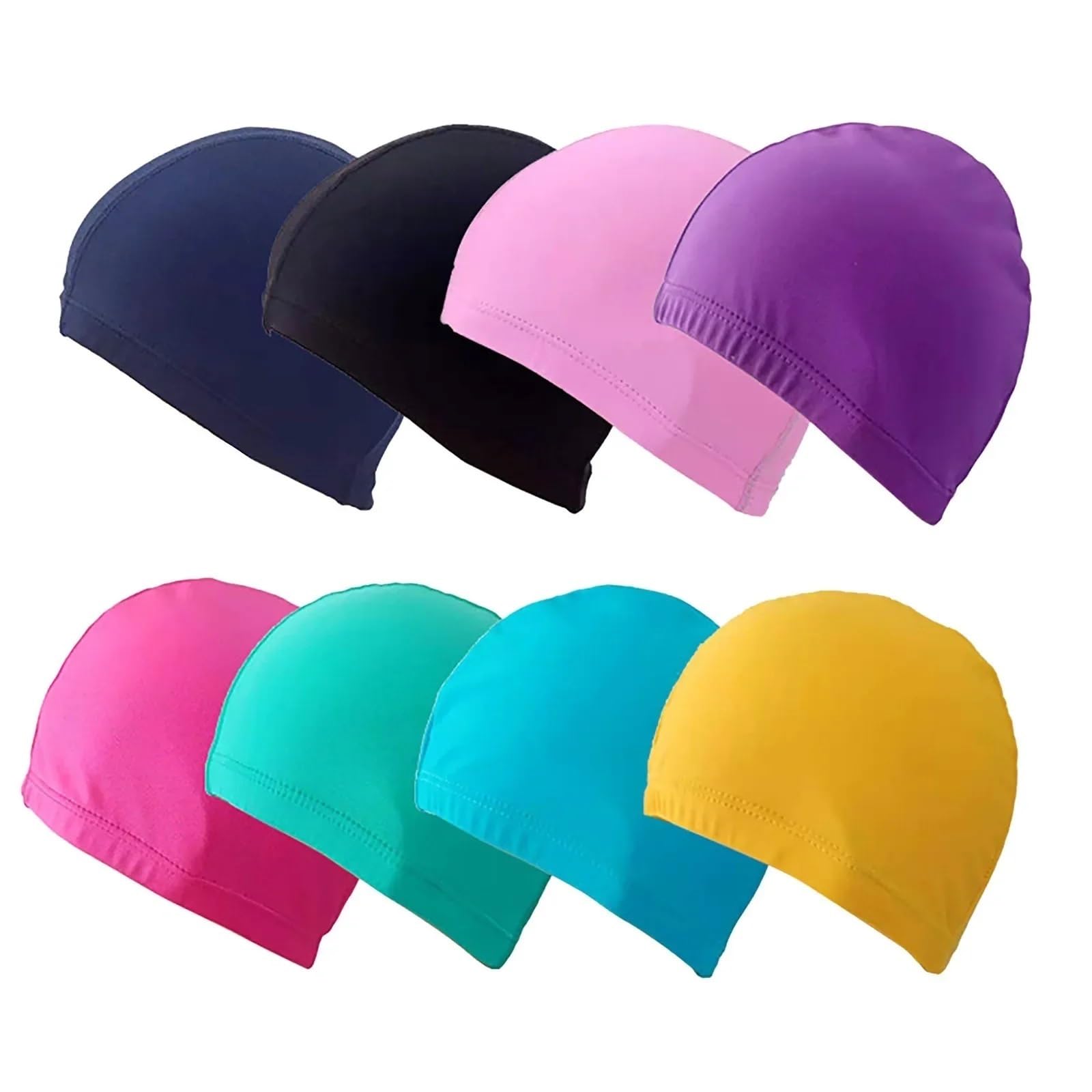 Gorro de natación Nailon elástico, Protectores oídos Pelo Largo, Gorro Piscina Delgado, Accesorios, 2 uds para Uso En Piscinas