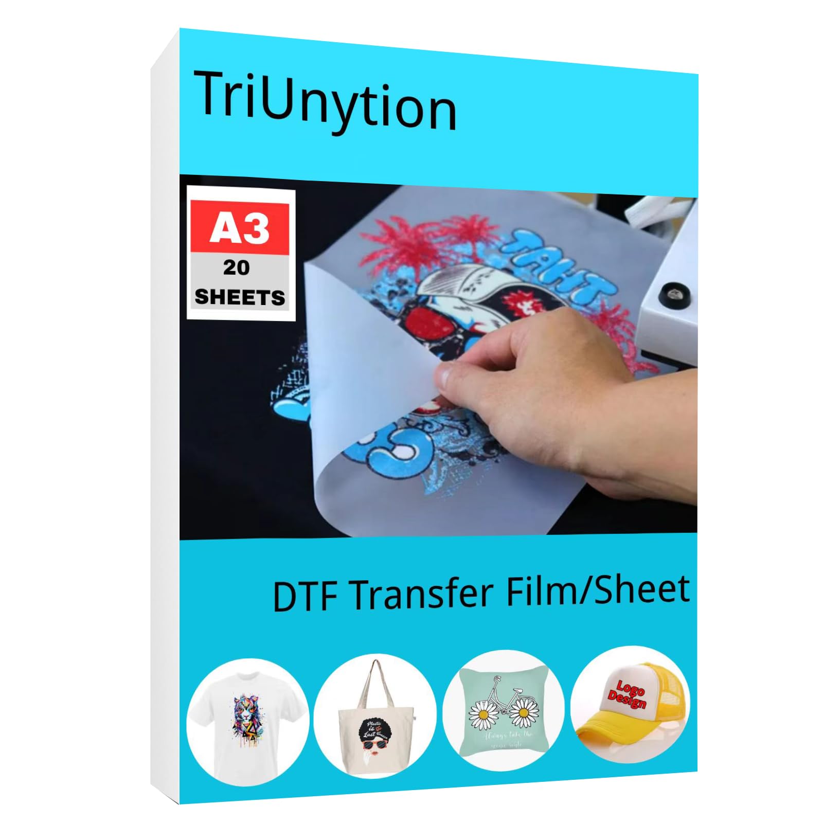 Film de transfert DTF A3 idéal pour personnaliser vos t-shirts et collections de vêtements