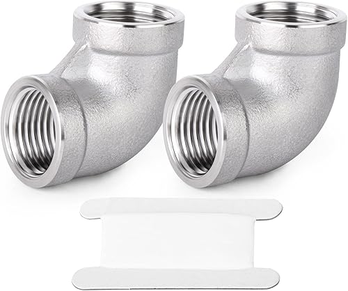 TAISHER 2 piezas de acero inoxidable 304 accesorios de codo de 90 grados, tubo hembra NPT de 1 pulgada a 1 pulgada NPT hembra 304 accesorio de