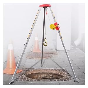 Adjustable Aluminum Tripod Kit for Emergency Rescue - 1800lbs Capacity Ideal for Confined Space Access in Sewers Underground