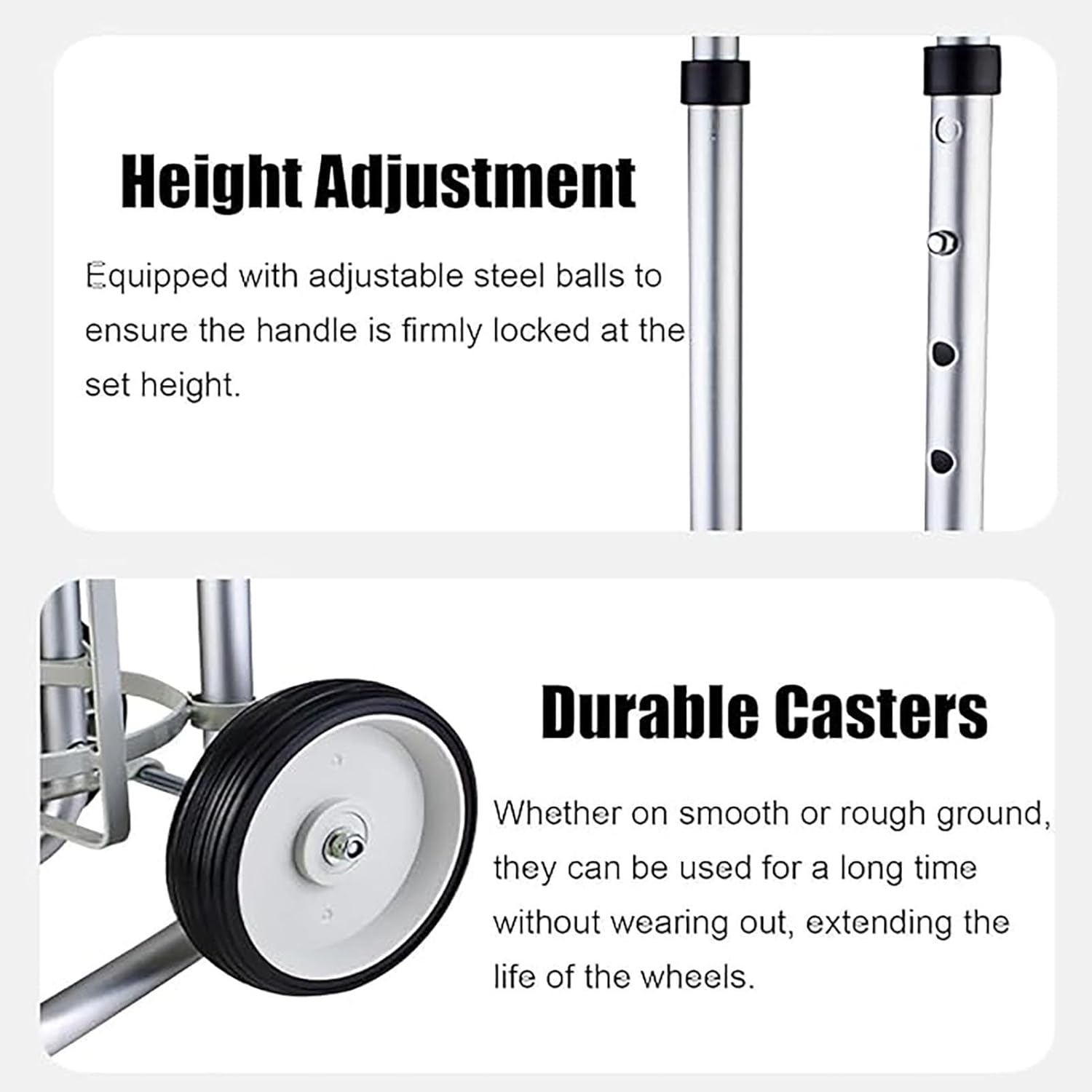 Adjustable Height Oxygen Cylinder Rack - 2-Wheel Portable Canister Carrier & Propane Tank Organizer - Fixed Frame Nitrogen Bottle Dolly for Easy Transportation (Dia 23.5cm / 9.25") - Image 3