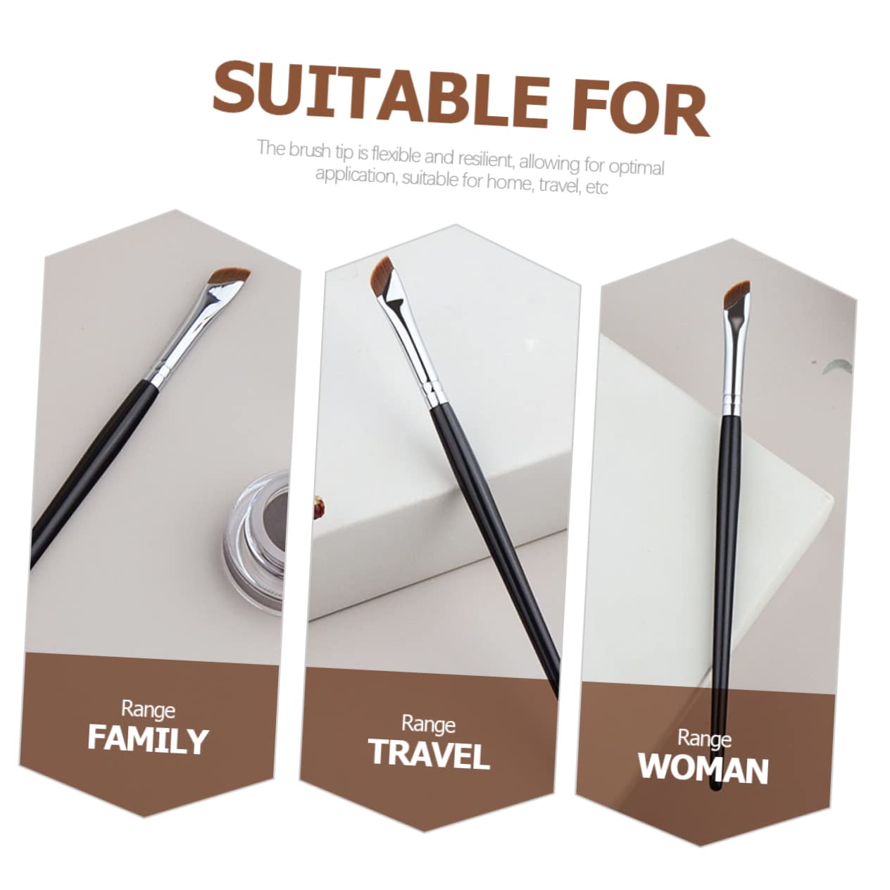 minkissy 30pezzi Pennelli Per Trucco Occhi Spazzole Angolate Per Ombretto Eyeliner e Con Manico Ergonomico Per Applicazione Facile e Comfort