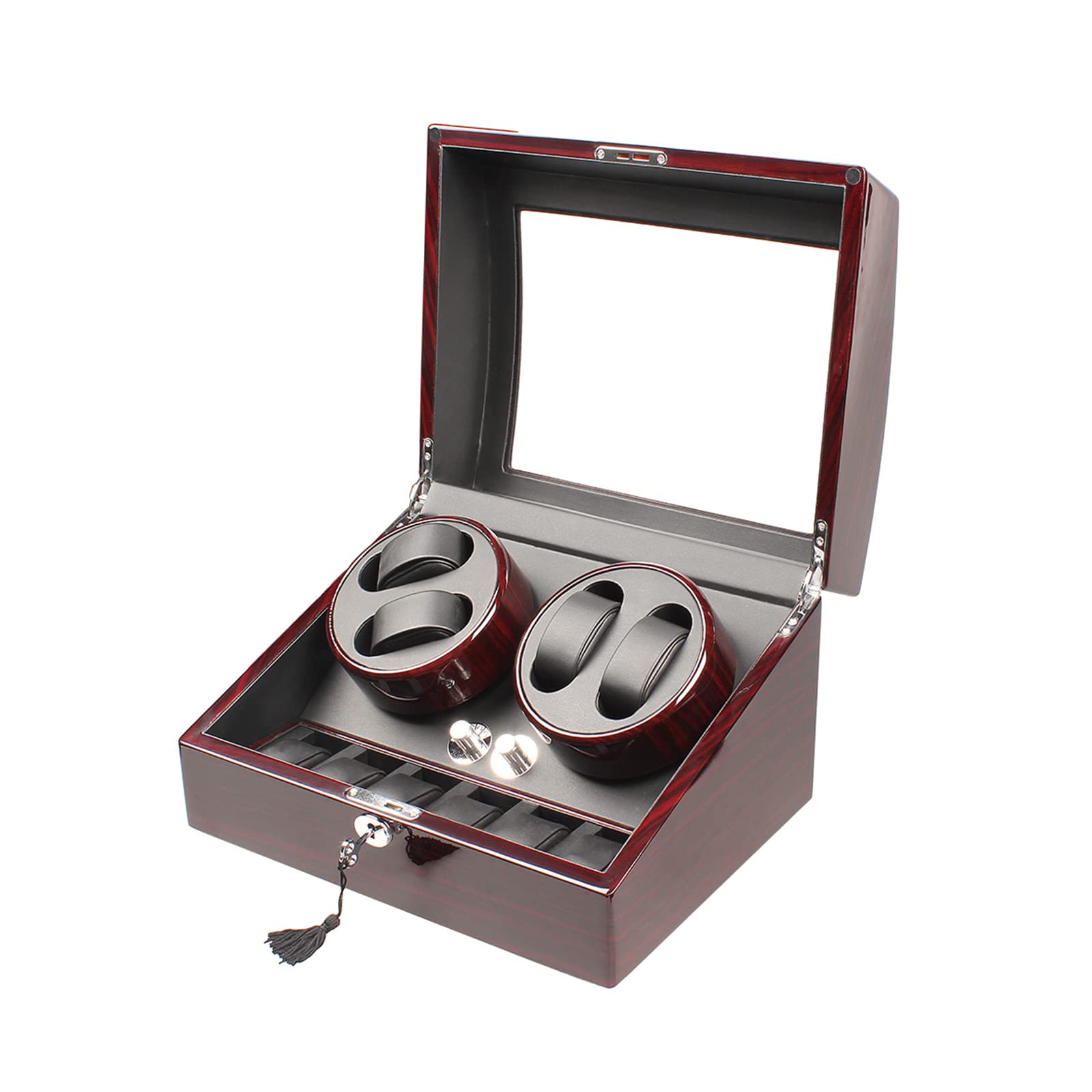 XTELARY Automatischer Uhrenbeweger für 8 Uhren mit 9 flexiblen Aufbewahrungsfächern, Uhrenbeweger mechanisch, automatisch, Classic Watch Winder