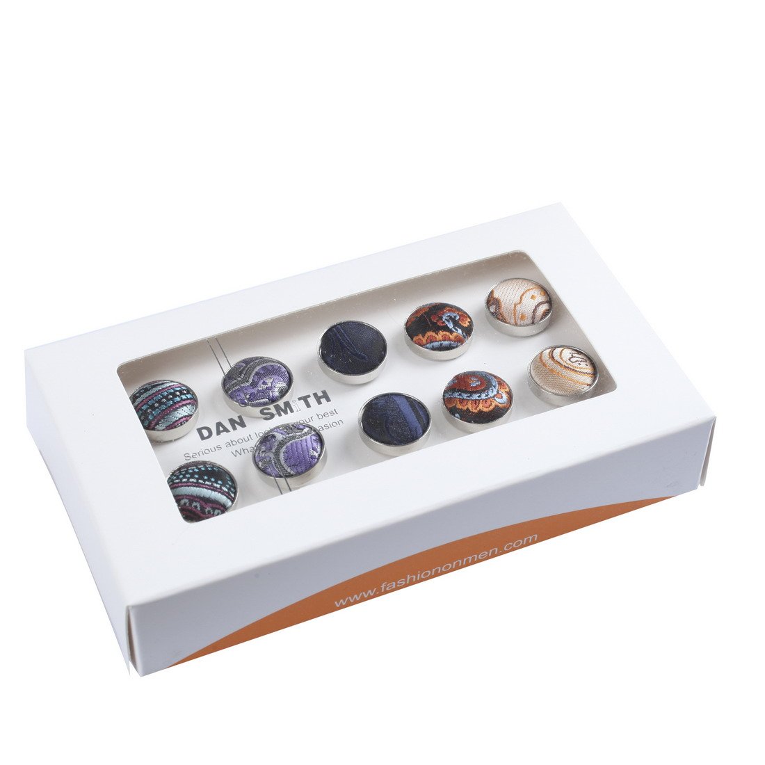 Dan Smith DHDB0005 Multicolored Cufflinks Microfiber 5 Pairs of Patterns Cufflinks Set