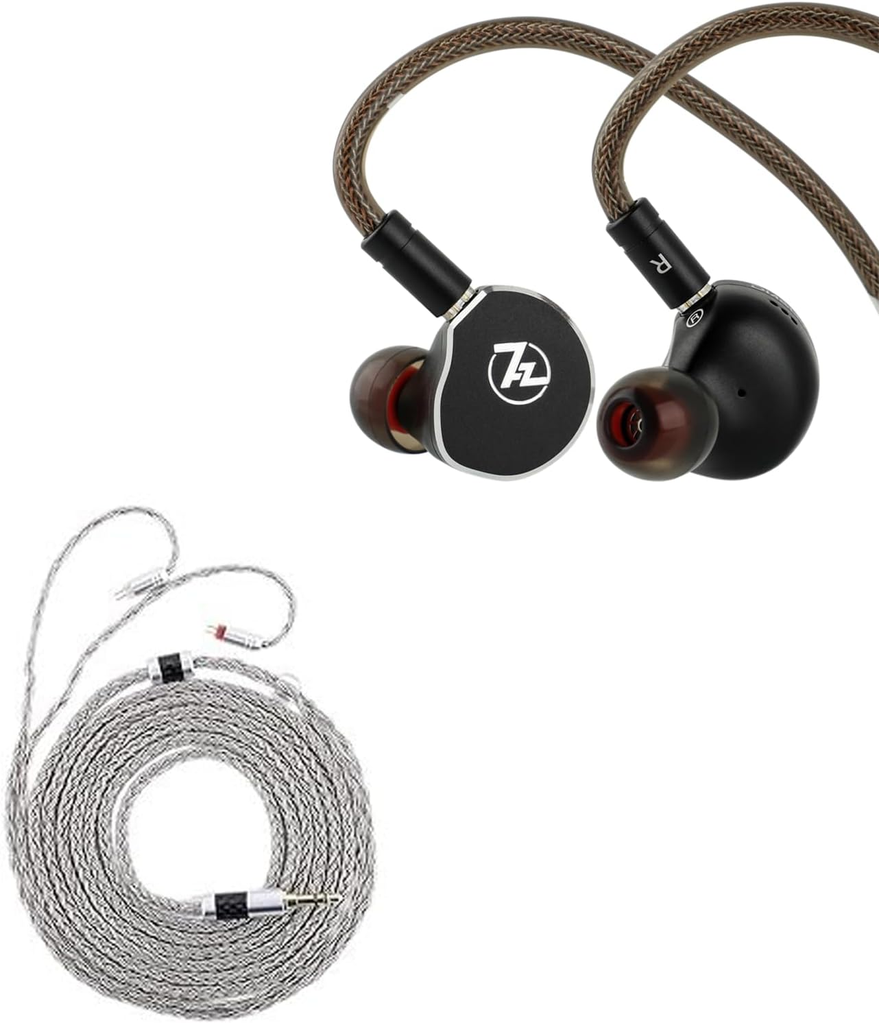 Linsoul 7Hz x Crinacle: Diablo/Divine in-Ear Monitors,14.5mm Planar Magnetic Driver IEM(Diablo, Black) + Tripowin Zonie 2M IEM Cable