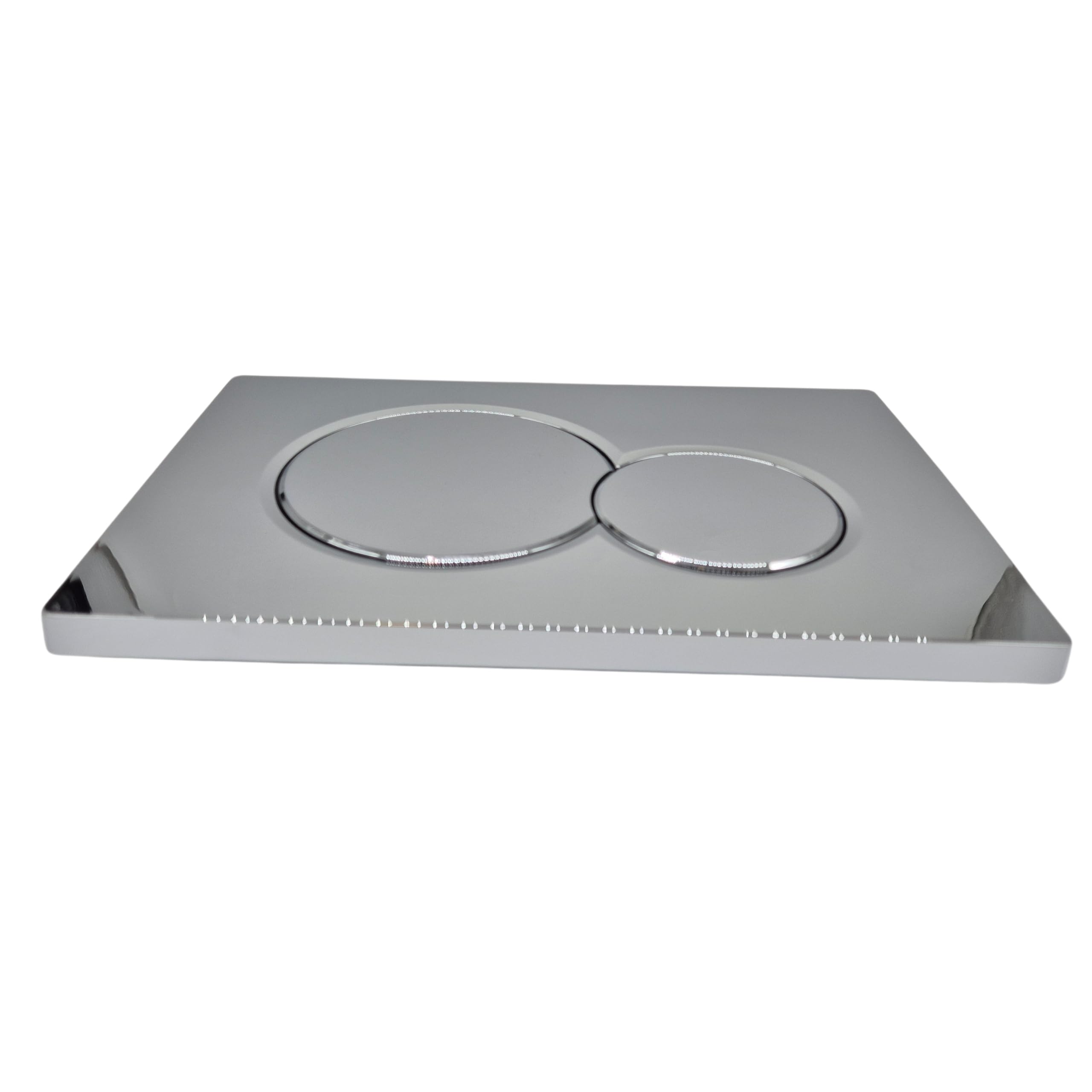 Piastra di comando per WC AquaUno ROND, 24,6 x 16,4 cm, cromata | plastica ABS; scarico meccanico a 2 quantità per cassette da incasso Sigma; versione pronta per il montaggio