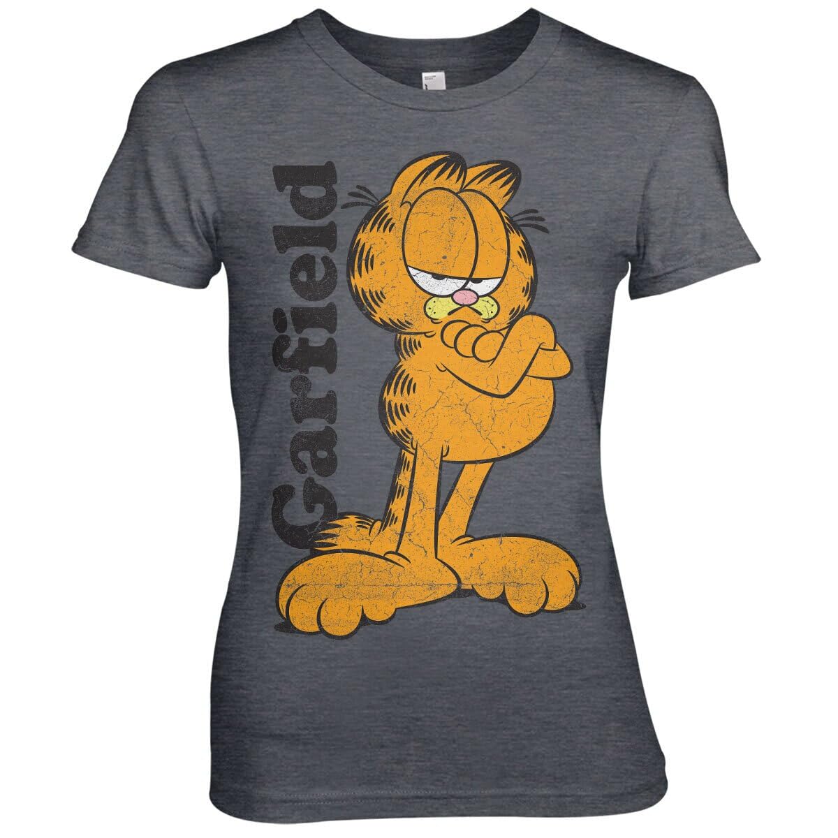 Garfield Officially Licensed Women T-Shirt (Dark-Heather), X-Large