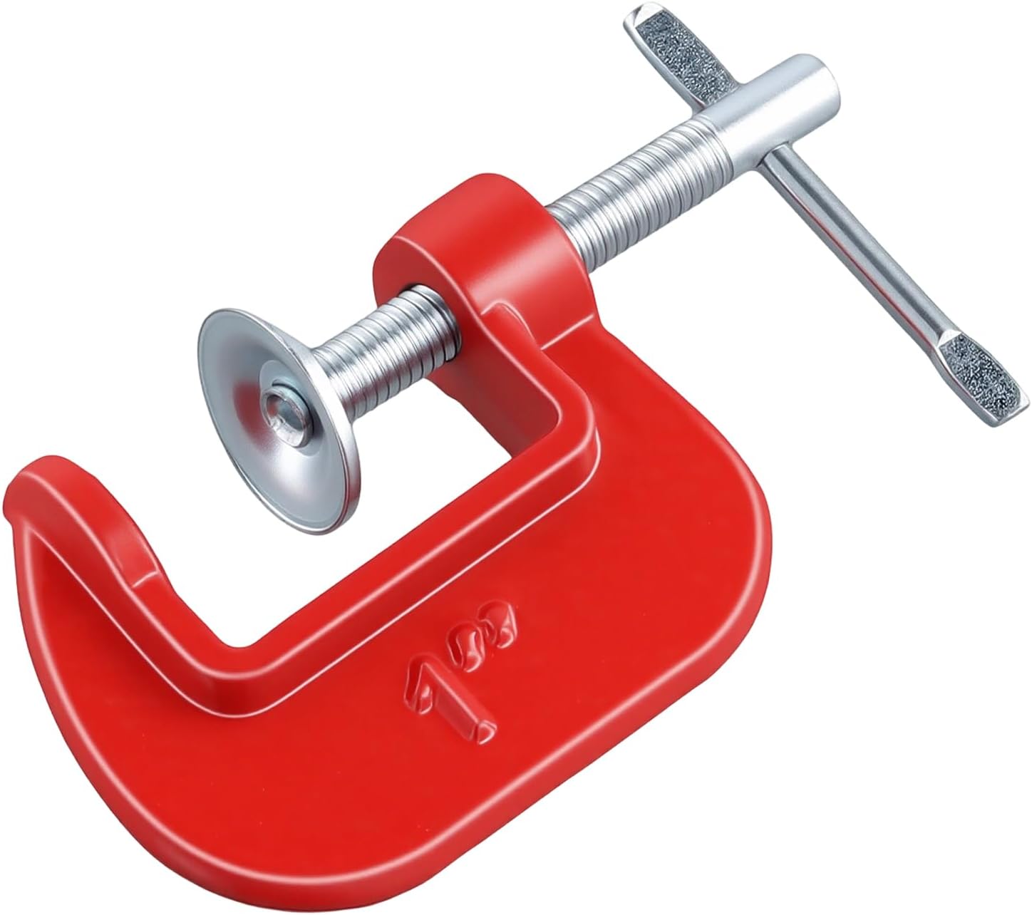 LEXININ 24 Pack 1 Inch Small C Clamps, Red Cast Iron, 27mm Jaw Opening, Mini G Clamps for Woodworking Welding Building