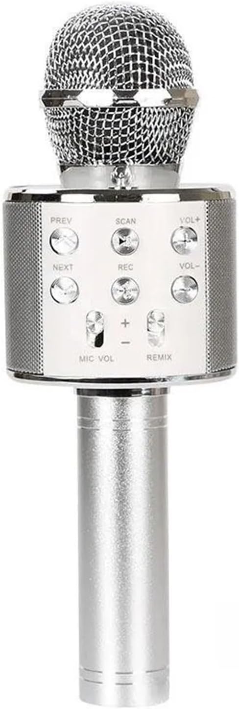 Genérico Karaoke Microphone, Birthday Gifts Ideas Year Old(Silver)