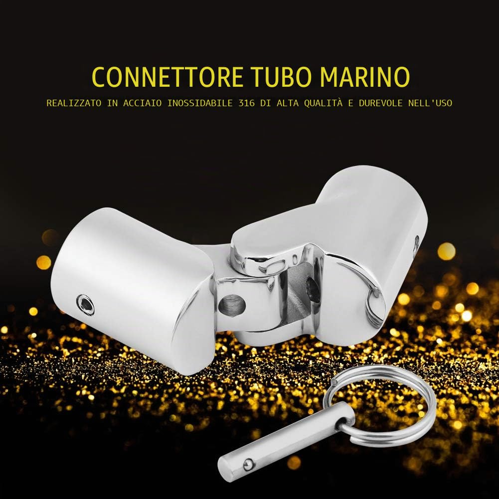 raccordi inox x tendalini barca snodo 22 diametro + Raccordo per barca Raccordo per tubo flessibile marino accoppiato in acciaio inossidabile con raccordo girevole per barche(22mm)