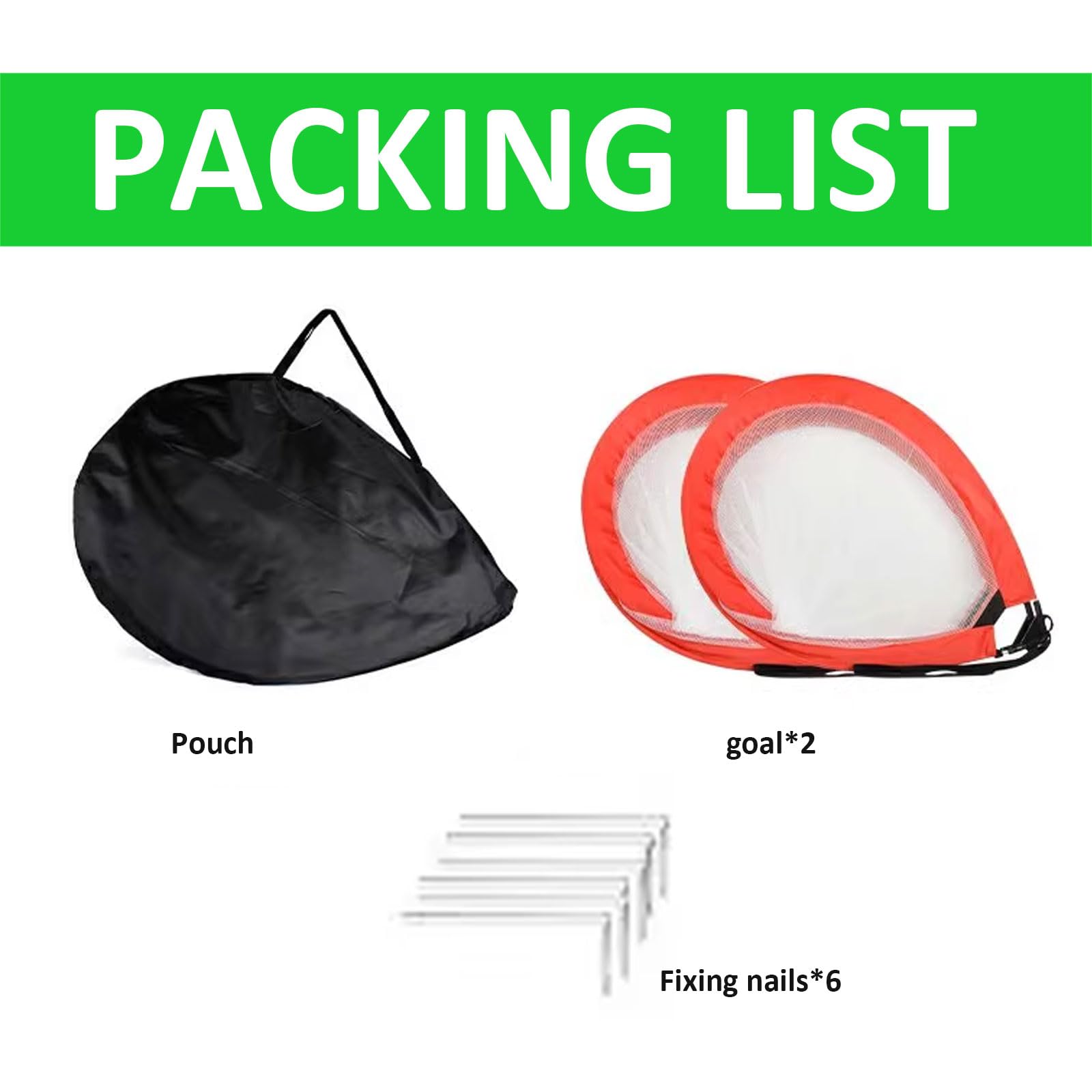 Rete da calcio pop-up per cortile, un set di due porte da calcio da 119 × 88,9 × 78,9 cm con borsa portaoggetti, rete da allenamento divertente per calcio, confezione da 2