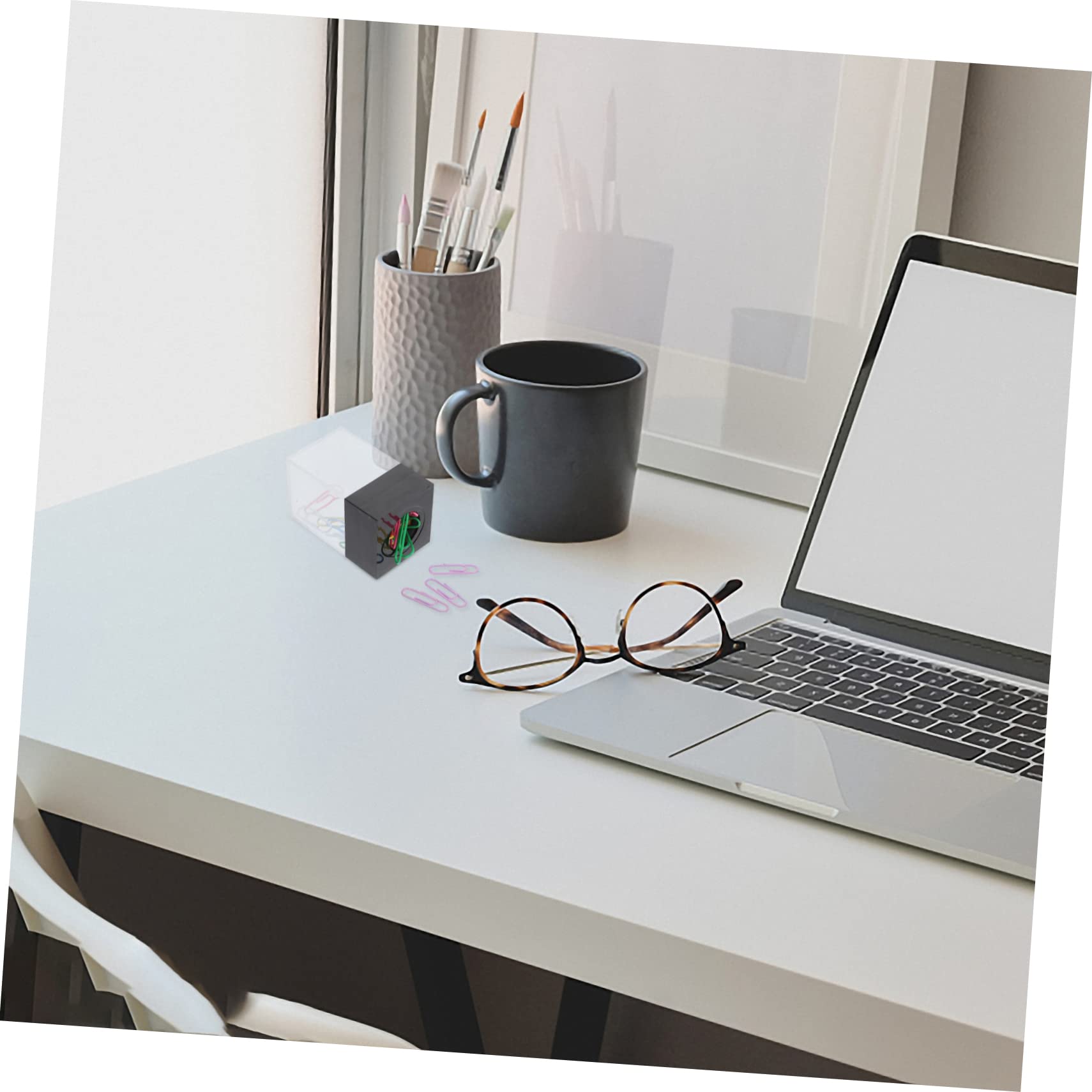 ARTIBETTER Stylish Mesh Paper Clip Dispensers Paperclip Container Essential Desk Organizers Binder Clip Boxes Paperclip Storage